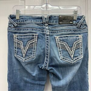 Vigoss the chelsea thick stitch slim boot cut denim jeans women's 3 4 x 33
